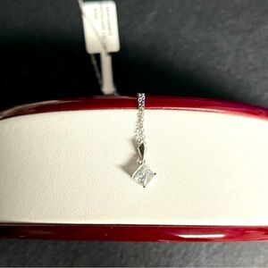 NWT Radiant 1.0 CWT Princess Cut Moissanite Diamond Necklace